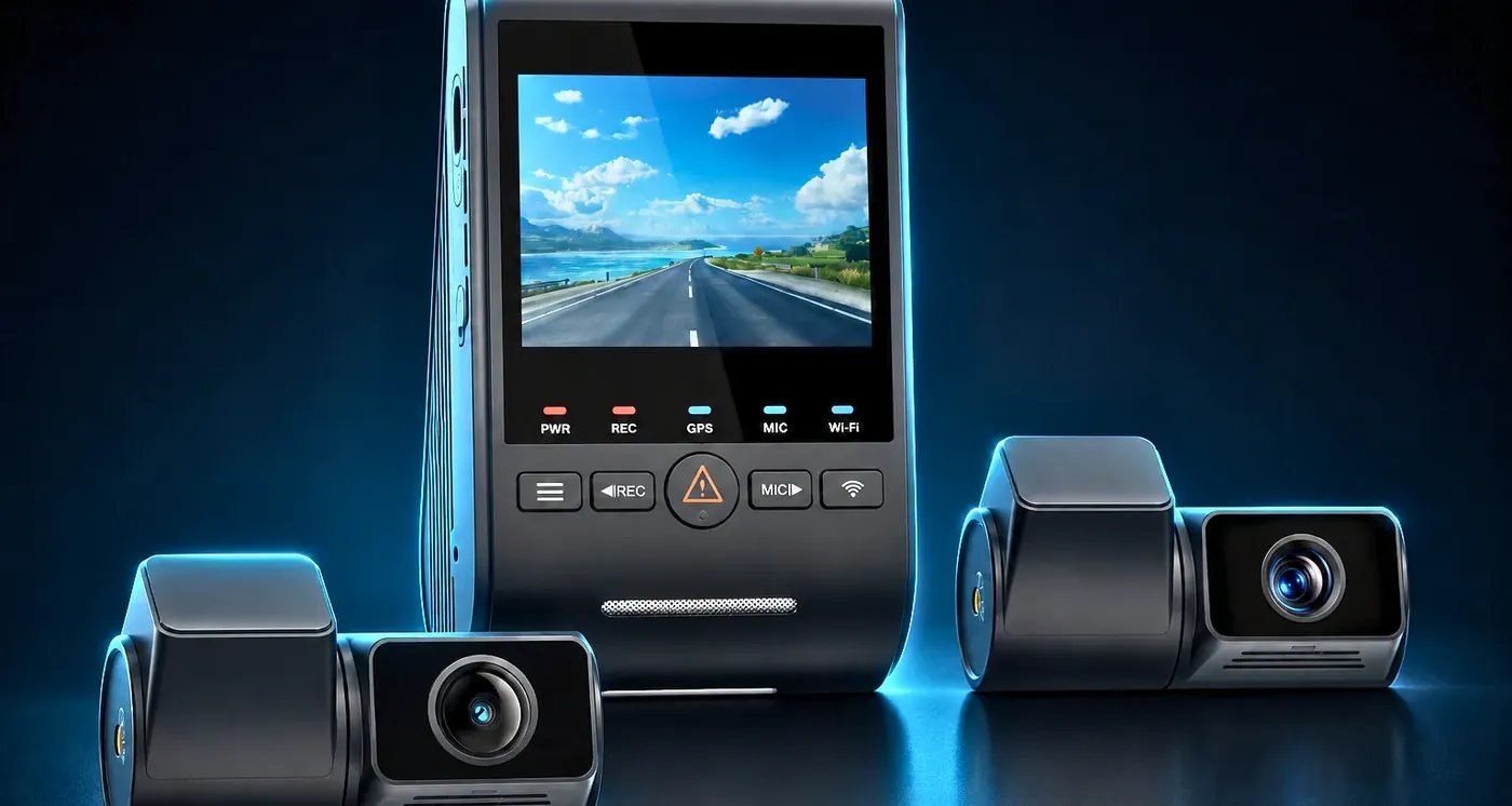 Front and rear dash camera system