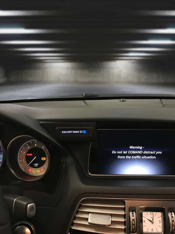 Escort radar detector display mounted clean on the dash